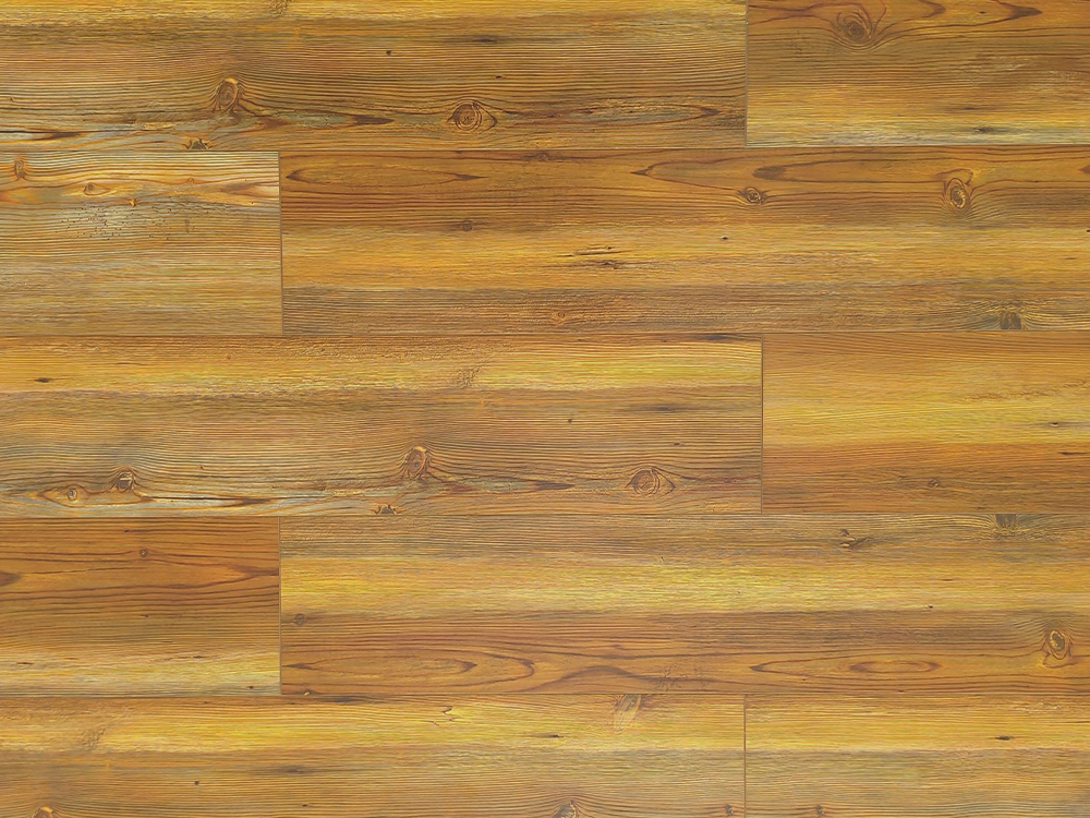 SPC-lattia lämmin keltainen puusyinen 7,25 × 48